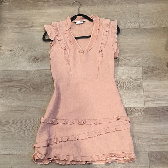 Sandro Pink Ruffle Mini Dress
